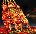 特色香辣烤鱿鱼串