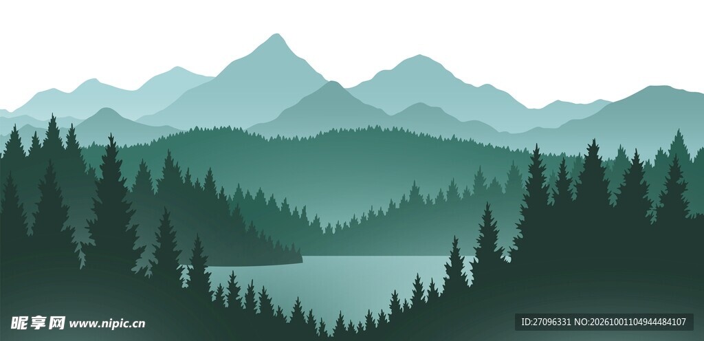 山林插画