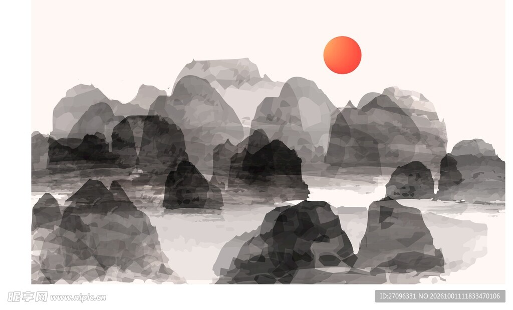 水墨山水挂画