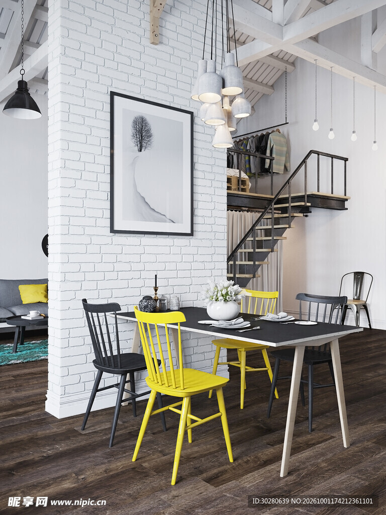 工业风loft餐厅空间