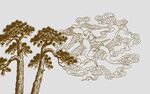 复古手绘松树图案
