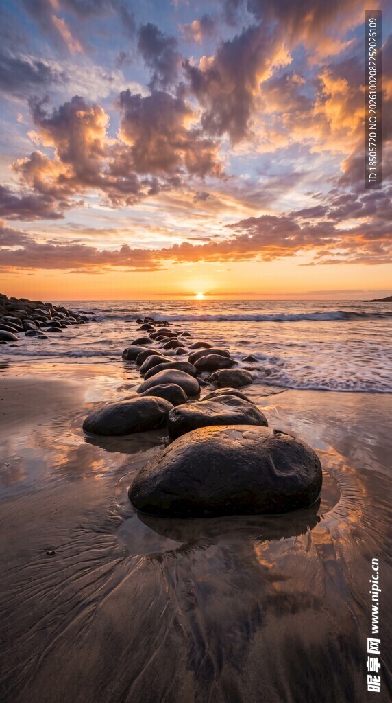 海滩日落美景