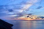 湖岸黄昏日落风光