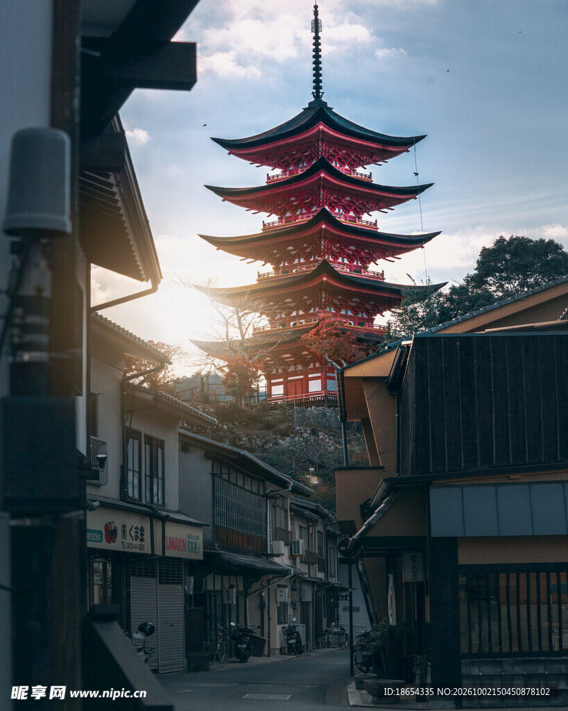京都五重塔街景风光
