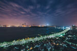 滨海城市夜色全景