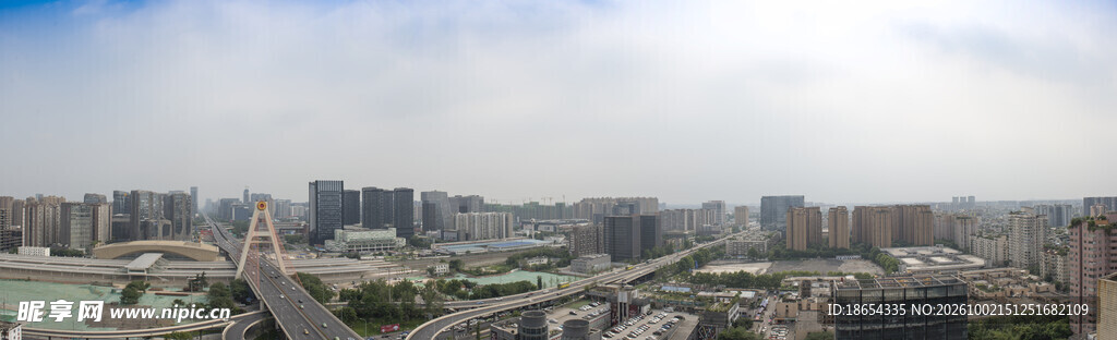 城市高空远眺全景
