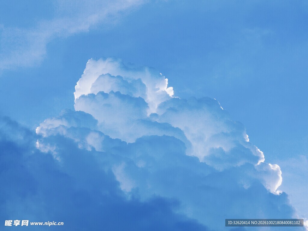 蓝天晴空柔云景致