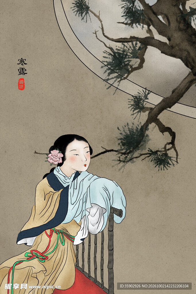 古风仕女工笔画