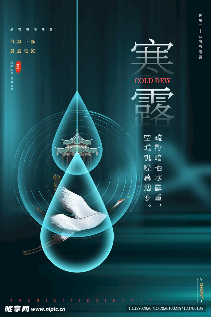 寒露节气创意海报