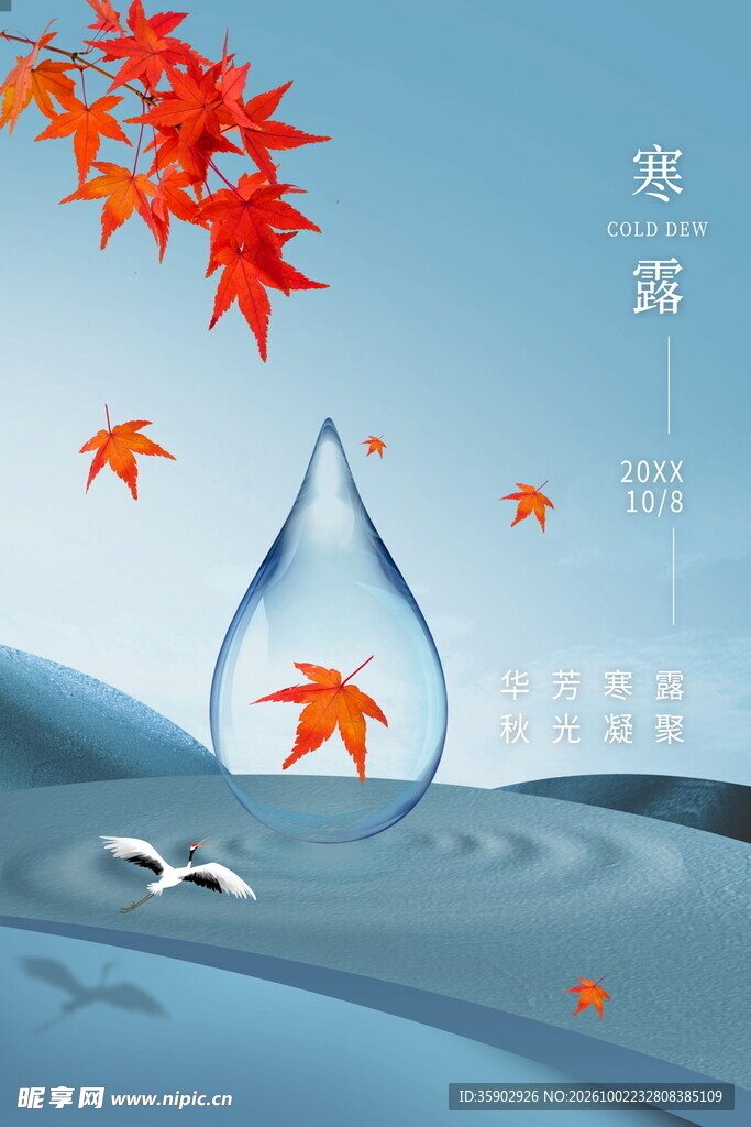 寒露节气唯美创意海报