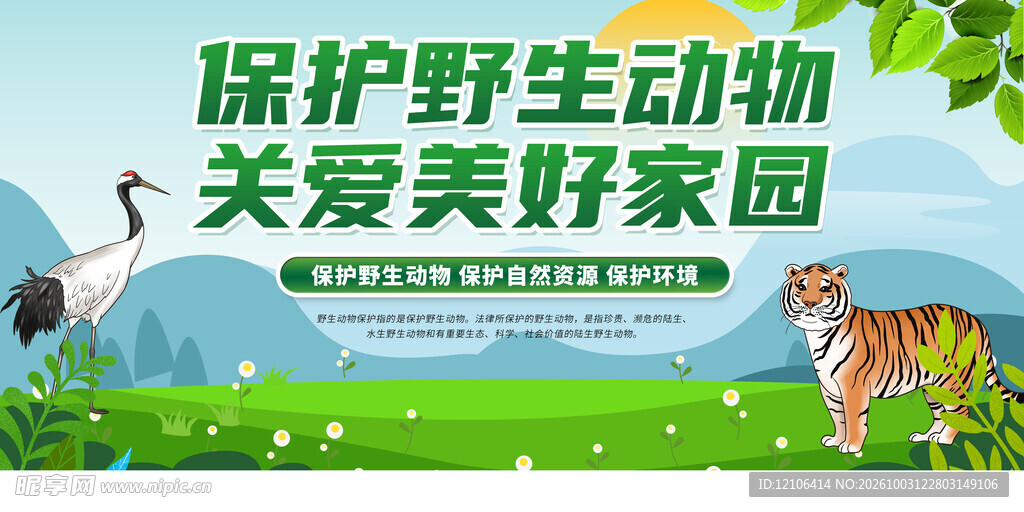 保护野生动物公益海报