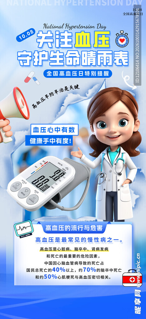 关注血压健康科普海报