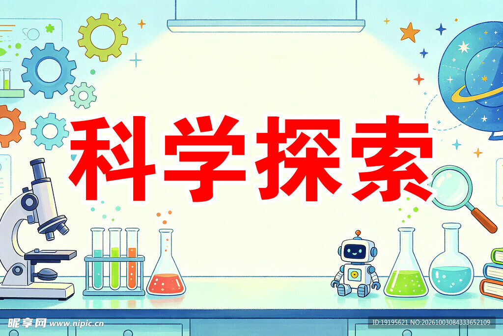 科学探索科普插画