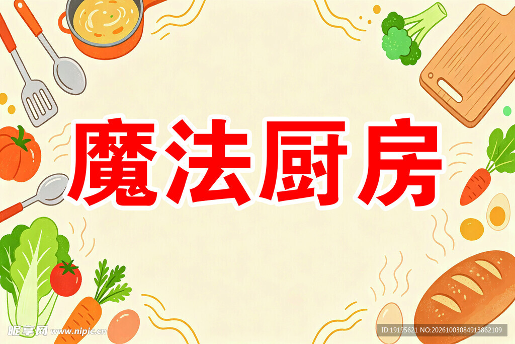 魔法厨房美食边框