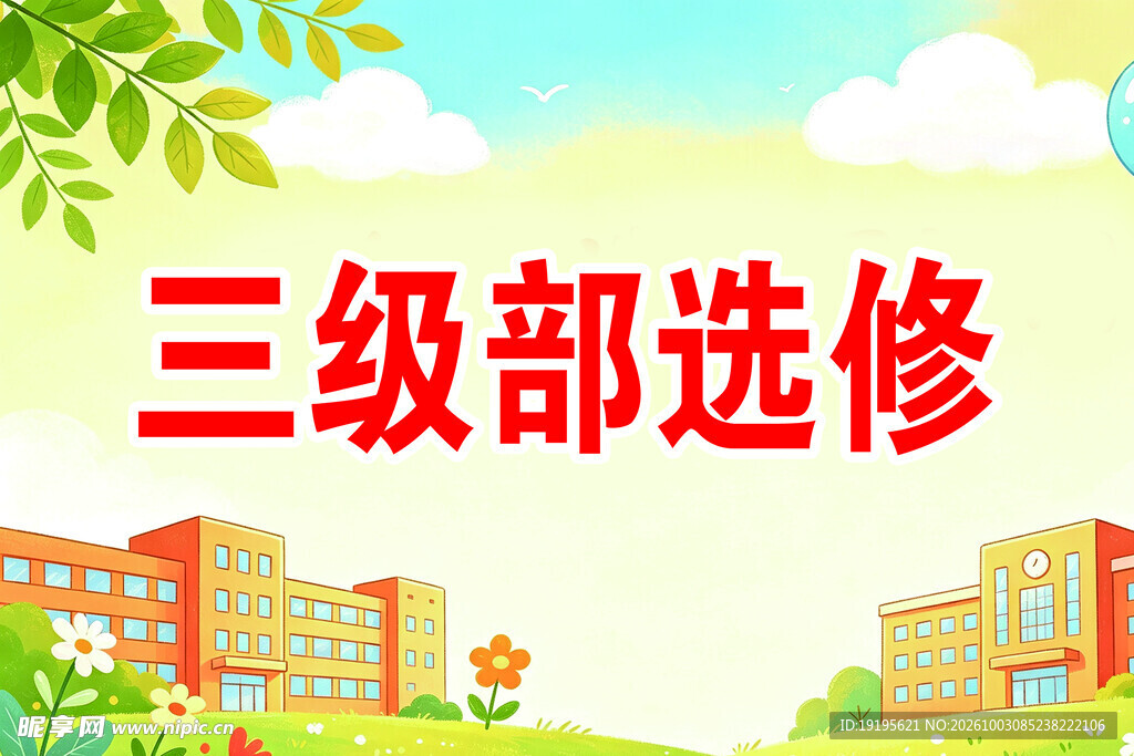 三级部选修校园海报