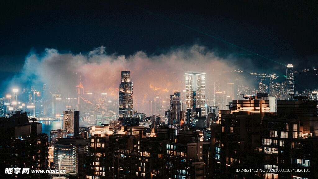 城市夜景天际线