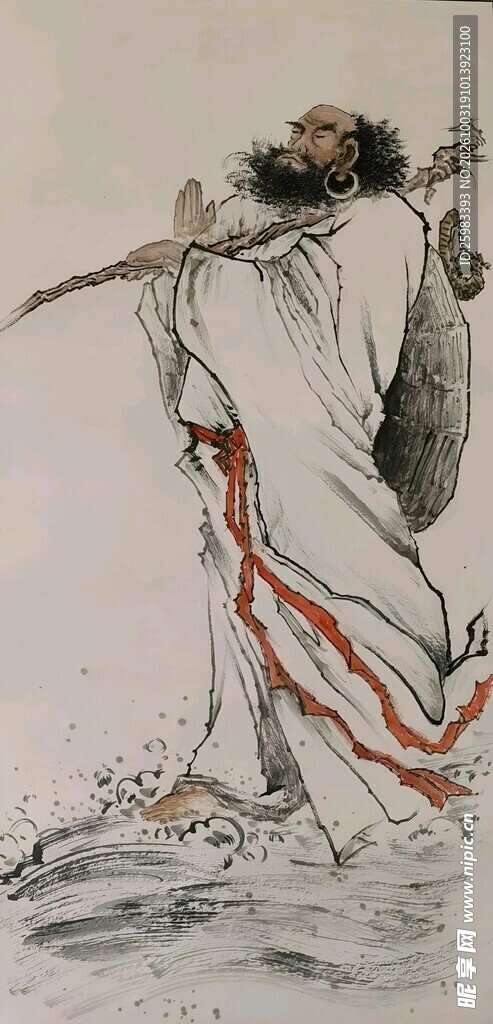 铁拐李渡江图