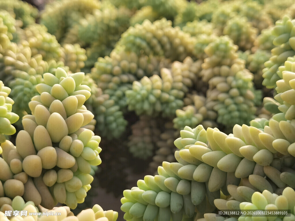 群生多肉植物特写