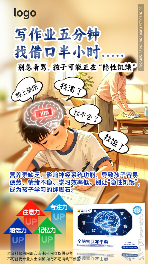 儿童专注力提升科普海报
