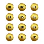 金色按钮数字编号