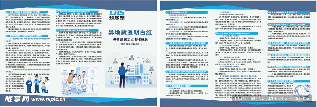 异地就医明白纸三折页