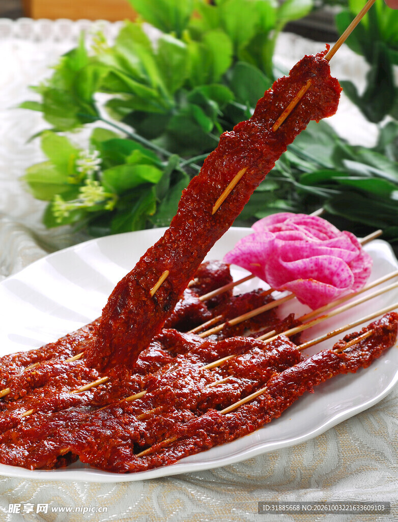 新鲜牛肉串