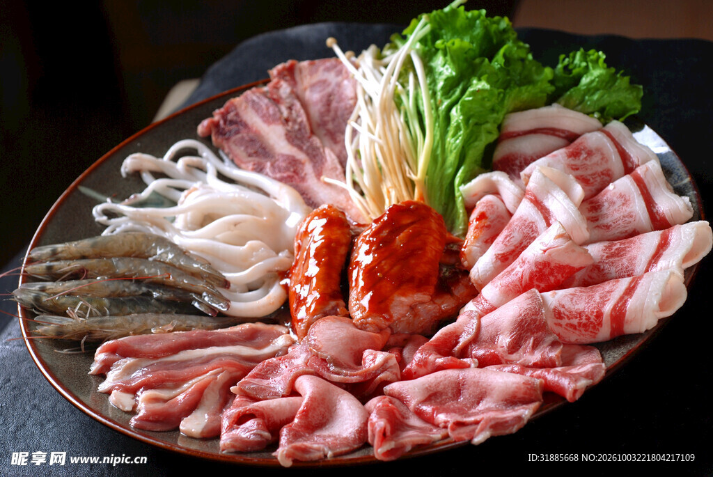 韩式烤肉食材拼盘