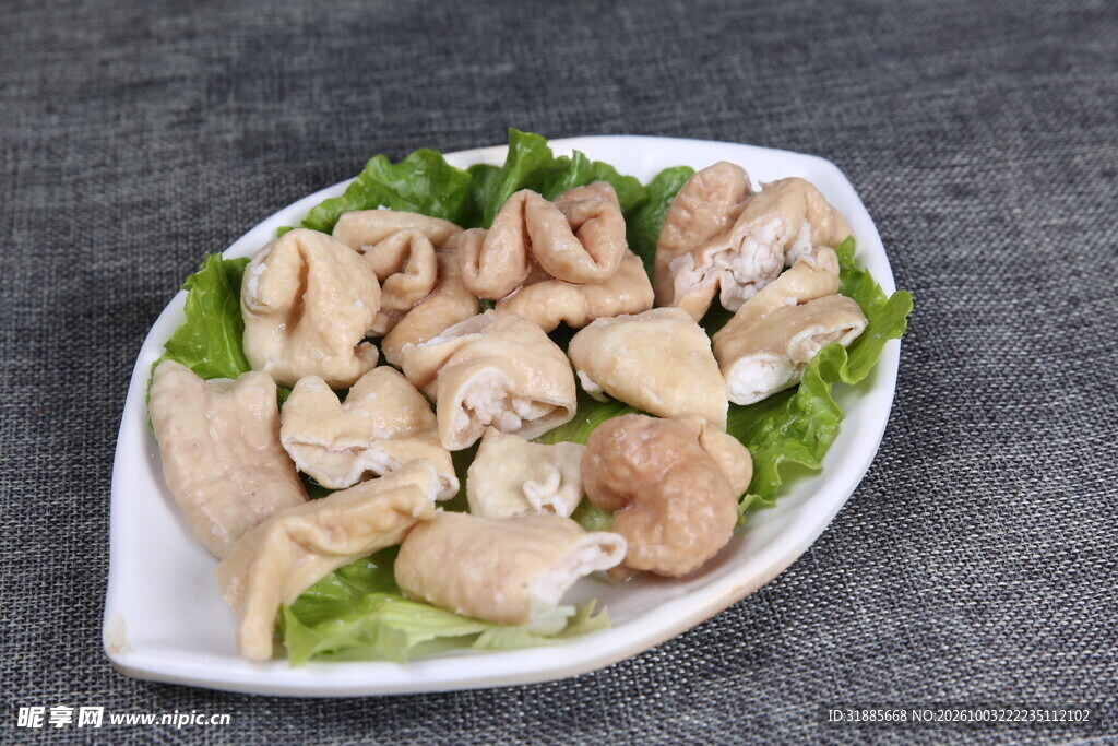 生鲜肥肠食材摆盘