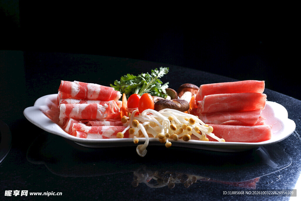 火锅鲜肉拼盘