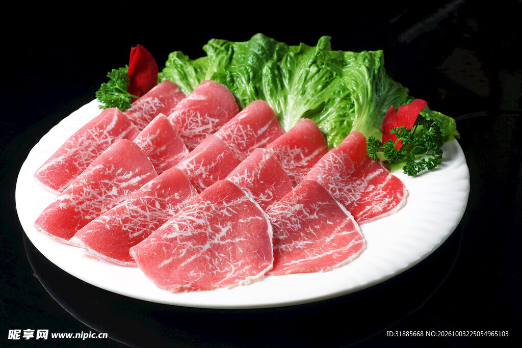 鲜切生牛肉摆盘