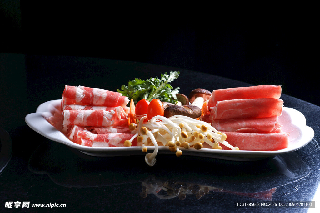 火锅生鲜肉卷拼盘