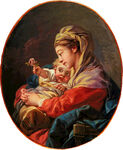 圣母子古典油画