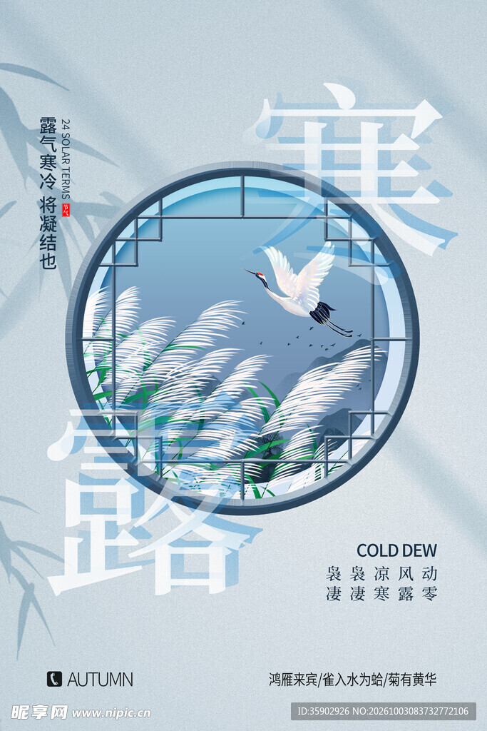 寒露节气创意海报