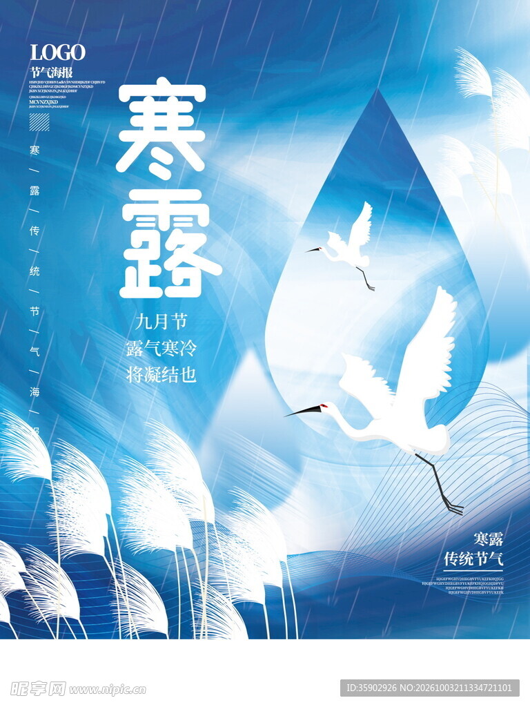 寒露节气清新海报
