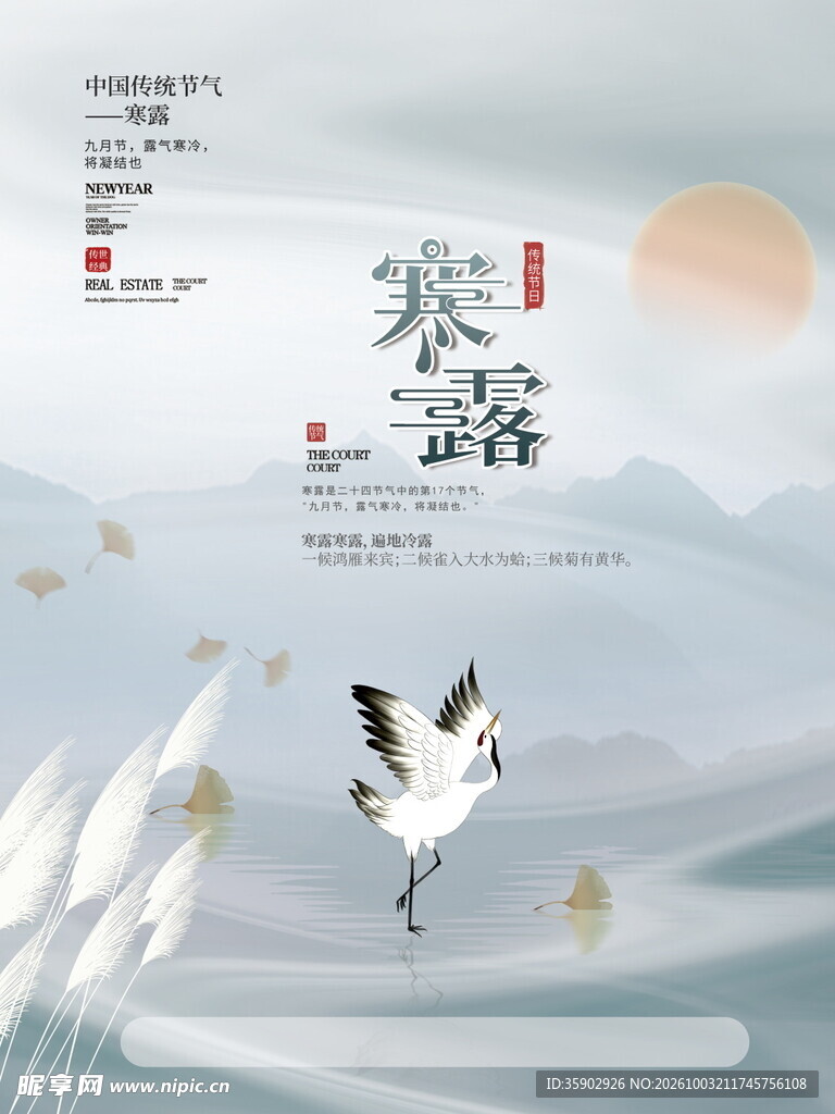 寒露节气国风海报