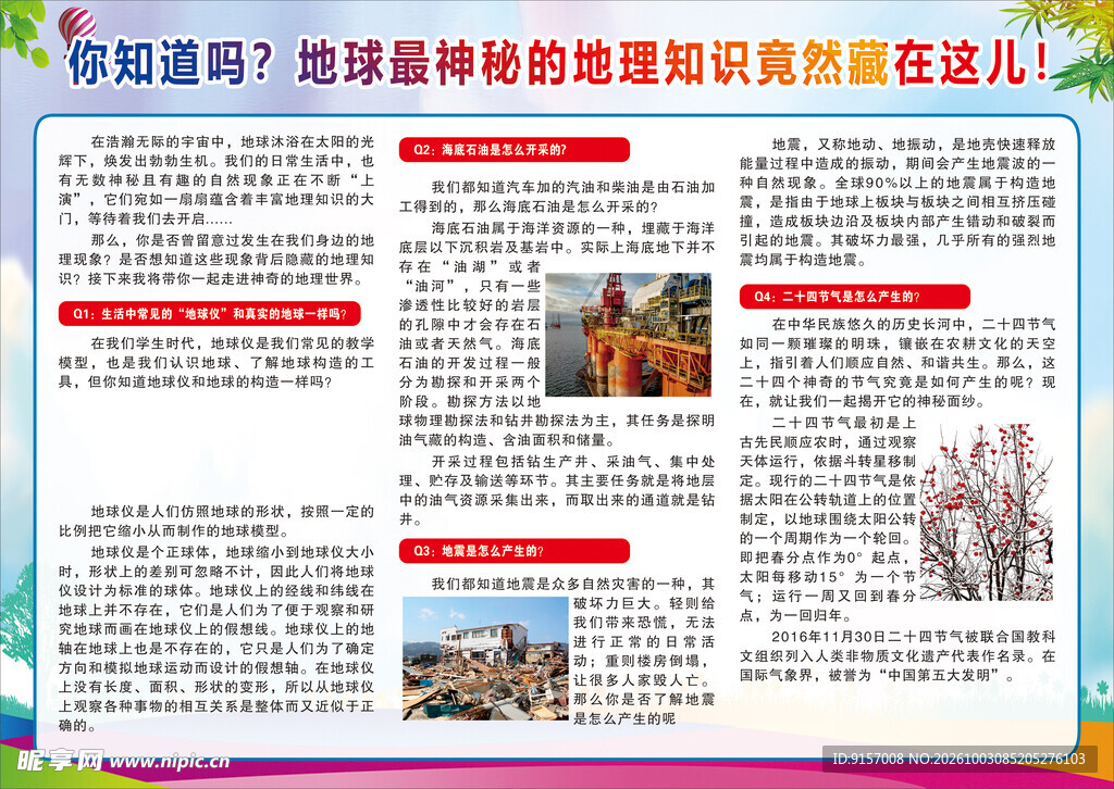 趣味地理知识科普小报