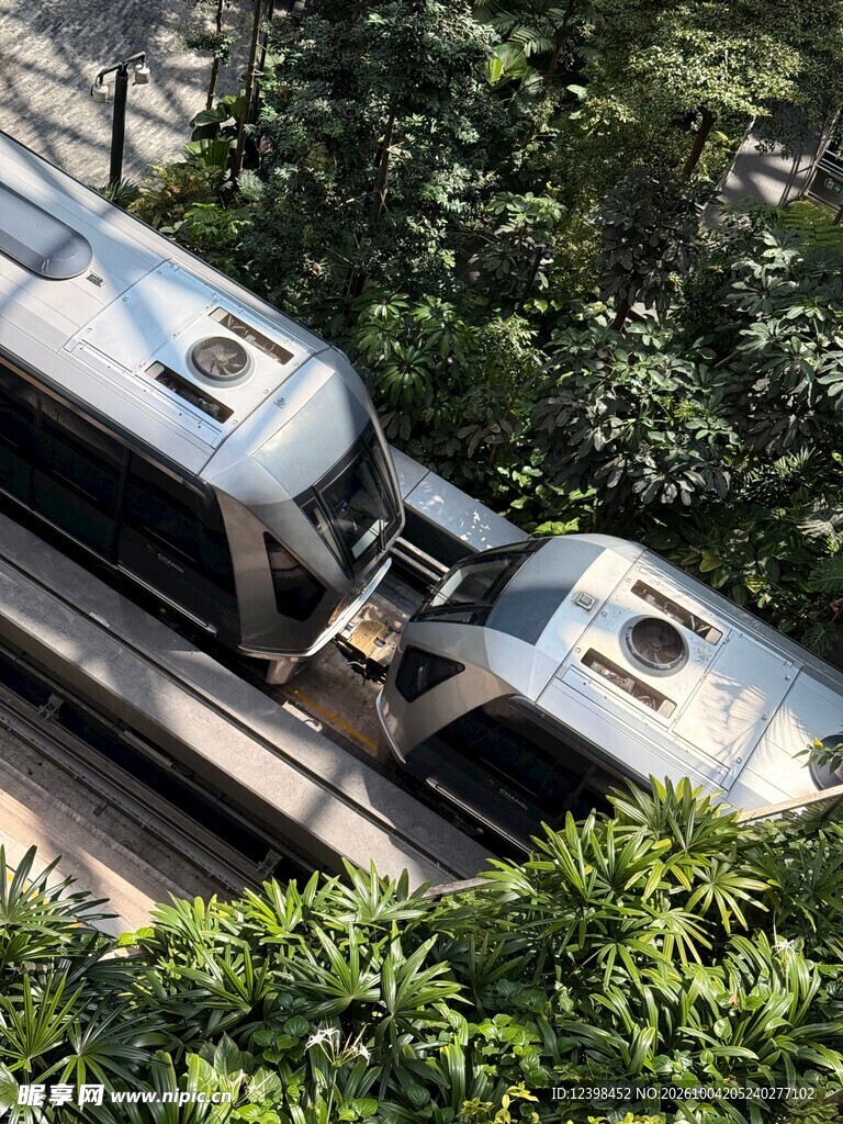 林间穿行的高铁列车