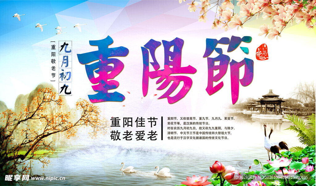 重阳节敬老爱老主题海报