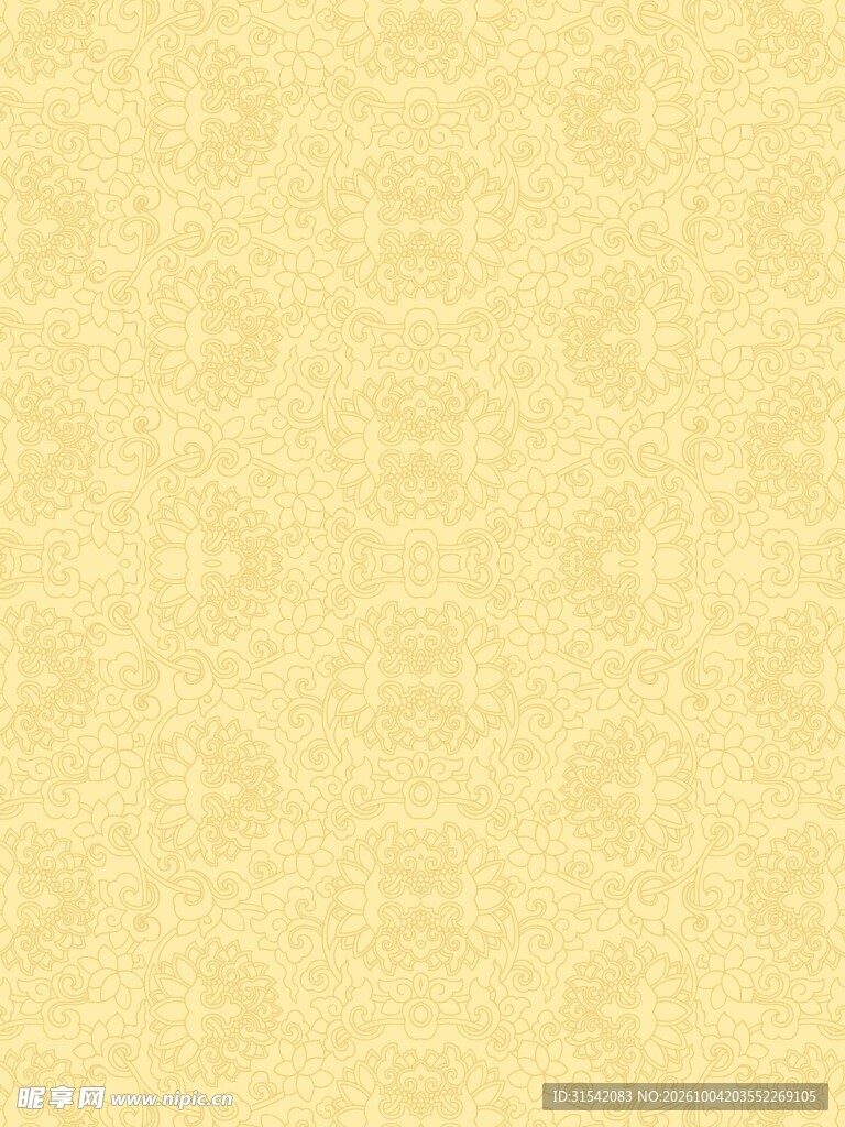 中国纹样 黄色背景 金色底纹