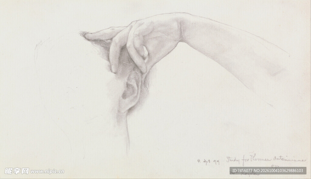 素描手部指向动作