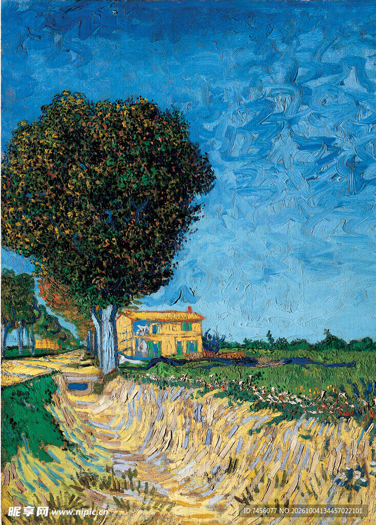 郊野田园风景油画
