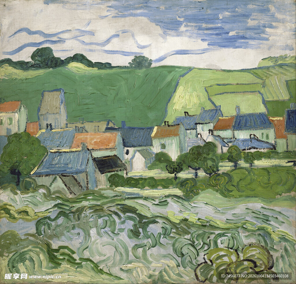 乡村田园风景油画