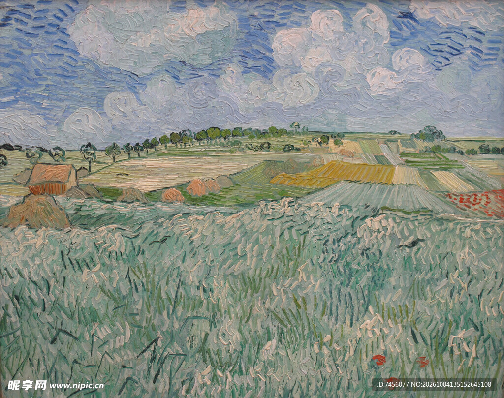 郊野田园风景油画
