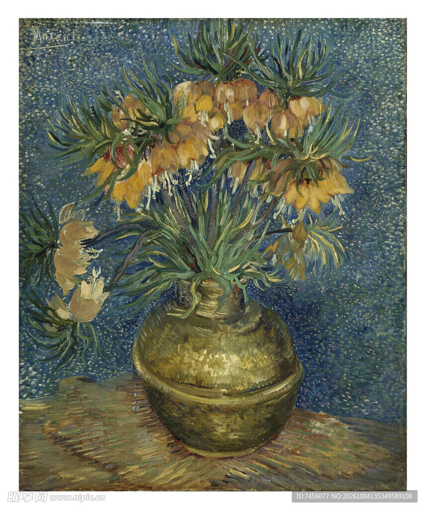 瓶中花卉静物油画