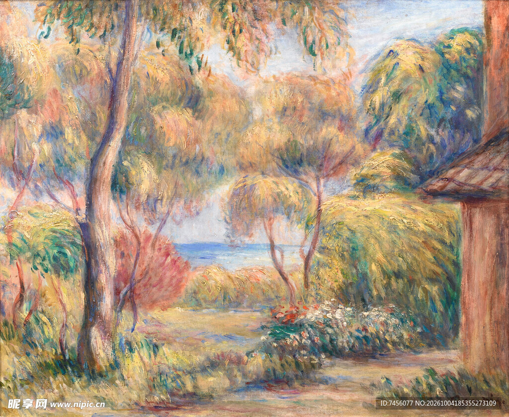 林间郊野风景油画