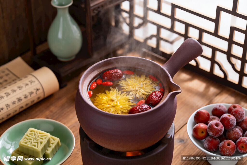 围炉煮茶养生花茶花果茶中式茶饮