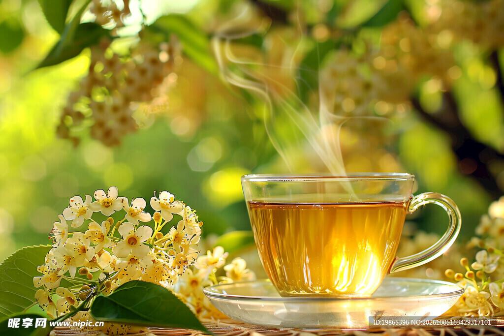 秋天植物桂花茶图片摄影图