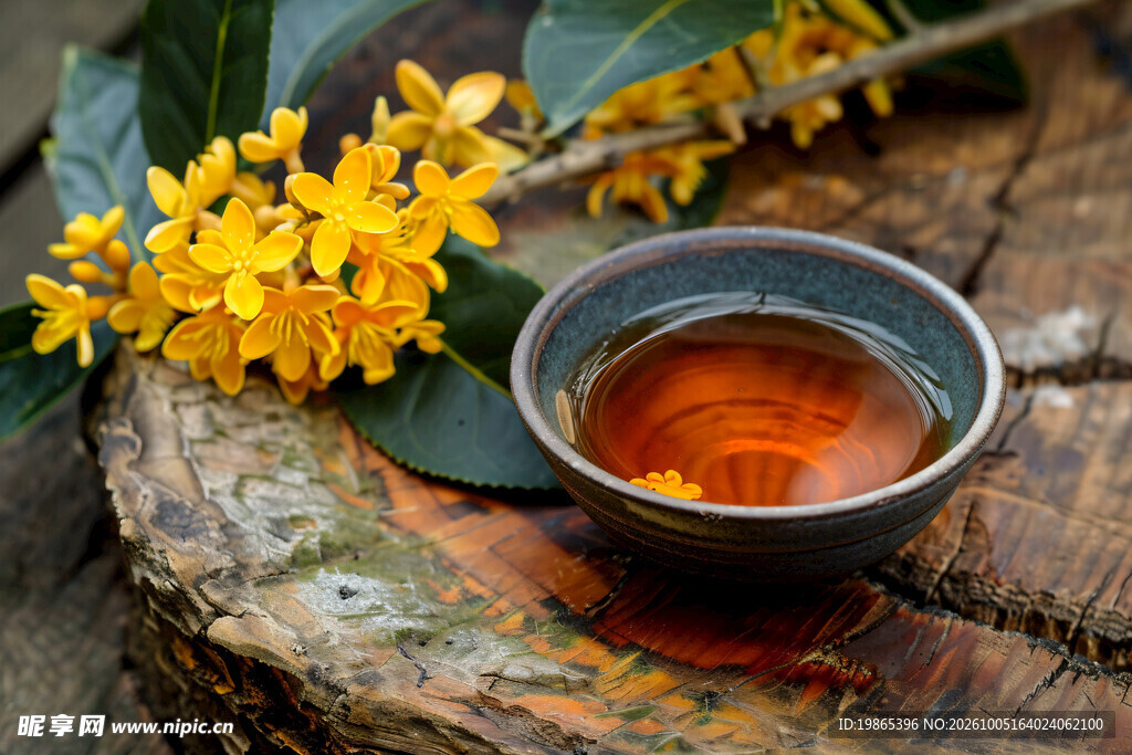 金秋秋天植物桂花茶图片摄影图