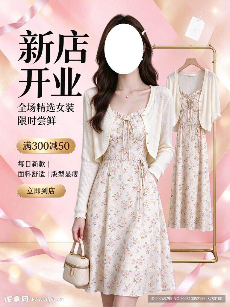 女装新店开业促销海报