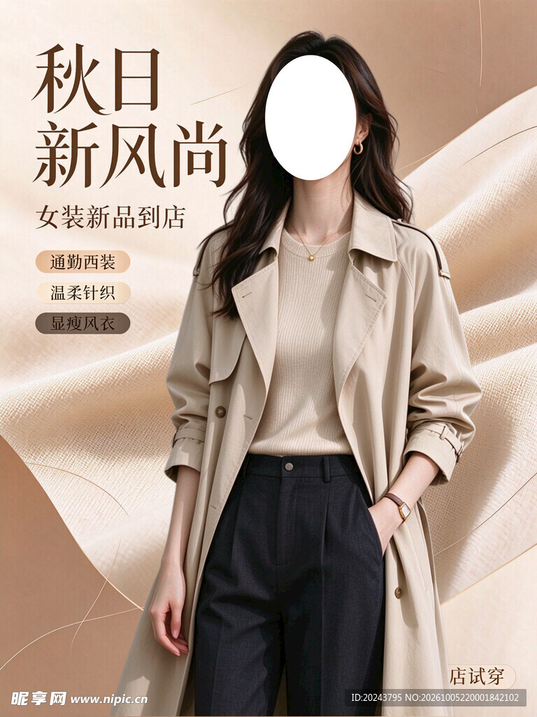 秋日新风尚女装新品海报